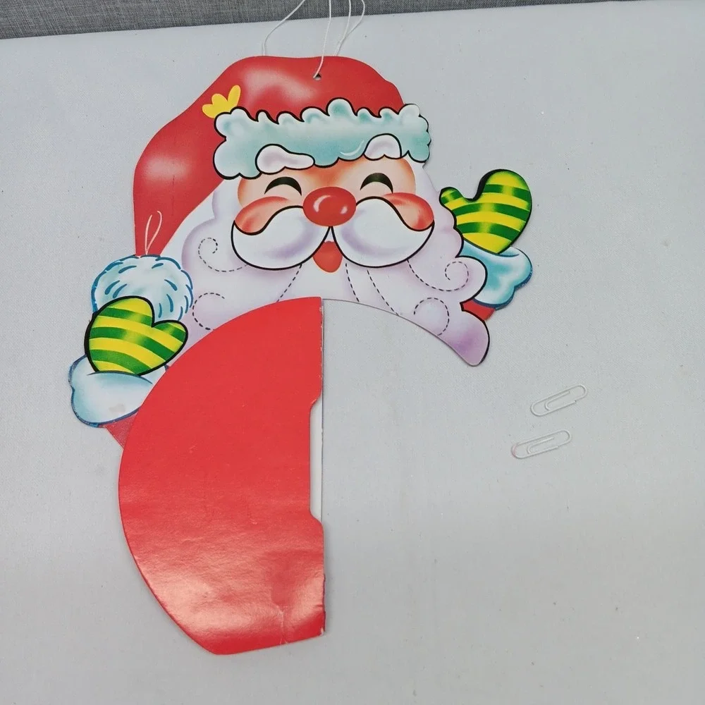 VTG Honeycomb Christmas Tree Santa Ball Decorations Set 60s/70s MCM Holiday Red‎
